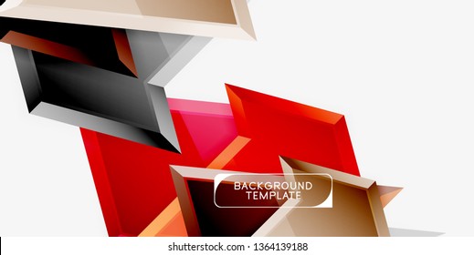 Composición 3d de poli triangular brillante, fondo geométrico abstracto vectorial, diseño mínimo, póster futurista poligonal