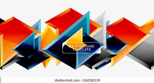 Composición 3d de poli triangular brillante, fondo geométrico abstracto vectorial, diseño mínimo, póster futurista poligonal