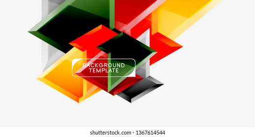 Composición 3d de poli triangular brillante, fondo geométrico abstracto vectorial, diseño mínimo, póster futurista poligonal