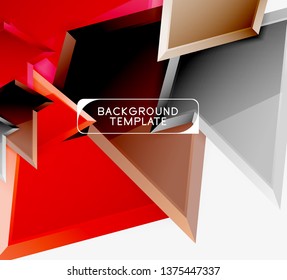 Hellbunt bunter Dreieckspolympietrie, 3D-Komposition, abstrakter, geometrischer Hintergrund, minimales Design, polygonales futuristisches Poster
