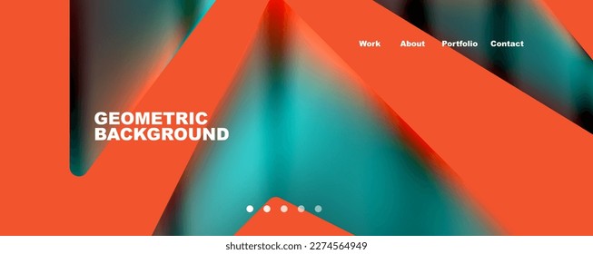 Bright colorful triangular shapes abstract background with fluid color effect. Glass, light and shadow effects. Illustration For Wallpaper, Banner, Background, Card, Book Illustration, landing page