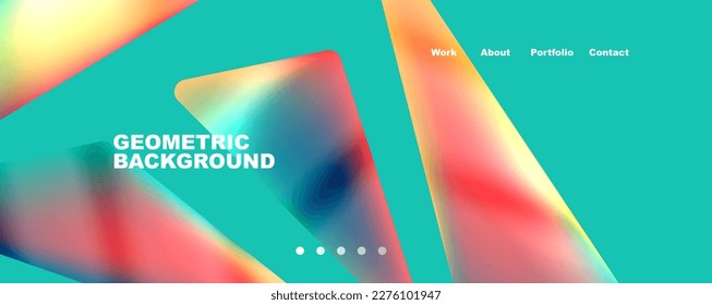Bright colorful triangular shapes abstract background with fluid color effect. Glass, light and shadow effects. Illustration For Wallpaper, Banner, Background, Card, Book Illustration, landing page