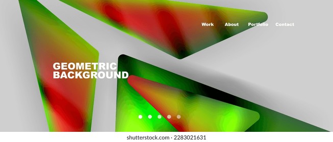 Bright colorful triangular shapes abstract background with fluid color effect. Glass, light and shadow effects. Illustration For Wallpaper, Banner, Background, Card, Book Illustration, landing page