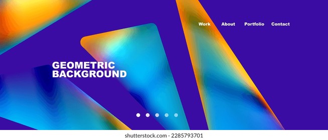 Bright colorful triangular shapes abstract background with fluid color effect. Glass, light and shadow effects. Illustration For Wallpaper, Banner, Background, Card, Book Illustration, landing page