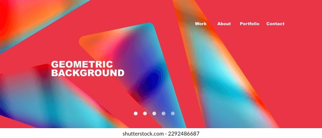 Bright colorful triangular shapes abstract background with fluid color effect. Glass, light and shadow effects. Illustration For Wallpaper, Banner, Background, Card, Book Illustration, landing page