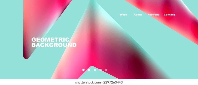 Bright colorful triangular shapes abstract background with fluid color effect. Glass, light and shadow effects. Illustration For Wallpaper, Banner, Background, Card, Book Illustration, landing page