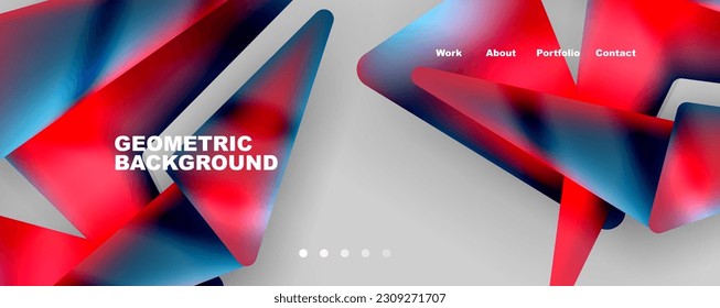 Bright colorful triangular shapes abstract background with fluid color effect. Glass, light and shadow effects. Illustration For Wallpaper, Banner, Background, Card, Book Illustration, landing page