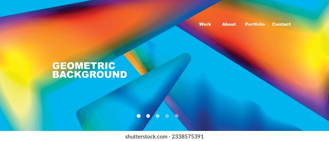 Bright colorful triangular shapes abstract background with fluid color effect. Glass, light and shadow effects. Illustration For Wallpaper, Banner, Background, Card, Book Illustration, landing page