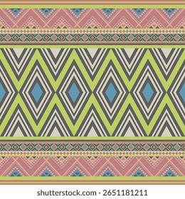 Motif tribal lumineux et coloré avec des motifs de chevrons inspirés du néon. Parfait pour la mode de déclaration et l'image de marque audacieuse.
