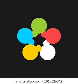 Bright Colorful Twisted Logo with United People Working Together