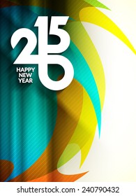 Bright colorful vector background design for happy new year 2015. 