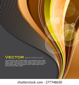 Bright Colorful Vector Background with Golden Design Elements.