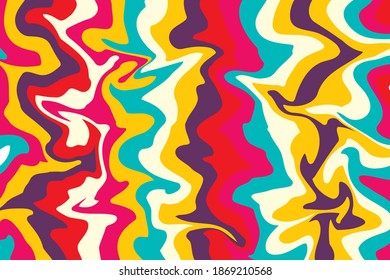 bright colorful vector background in sixties hippie style