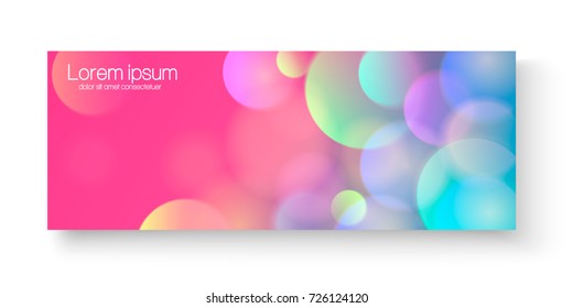 Bright colorful vector banner. Bright colorful vector banner template or website headers with abstract geometric bokeh background.