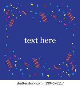 Bright colorful vector confetti background. Gold glitter confetti flying vector background  