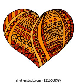 bright colorful vector heart. doodle design, valentine's day decoration, prints, backgrounds