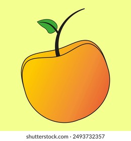 Bright and colorful vector illustration of an apple, perfect for autumn-themed designs, seasonal promotions, and fall decorations.