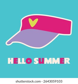 Bright and colorful vector illustration featuring a summer theme with a vibrant cap design.