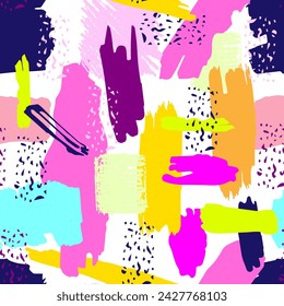 Bright colorful vector seamless pattern. Abstract spot shapes. For fabric prints, textiles, stationery, summer design.