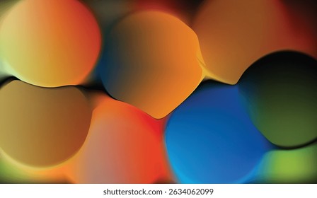 Bright, colorful vector spheres and round bubbles form a celebratory, abstract rainbow pattern perfect for festive backgrounds and illustrations