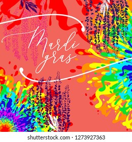 bright and colorful vector template for Mardi gras carnival
