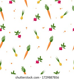 bright colorful vegetables seamless veggie pattern can be used for surface texture, wallpaper