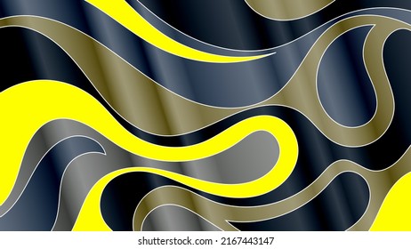 Bright colorful vintage background. A surface of wavy multicolored abstract shapes with a white stroke. Vector.
