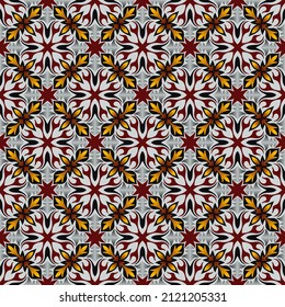 Bright colorful vintage seamless pattern. Overlapping art forms, stripes, segments are grouped and arranged in a certain order. Vector.