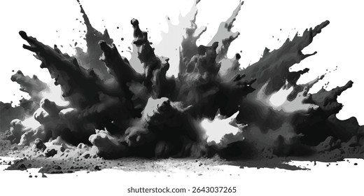 Bright colorful watercolor splash splatter stain brush strokes on white background. Modern vibrant aquarelle spot. Aquarelle explosion on white. Element. Vector watercolor illustration isolated design