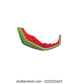 Bright colorful watermelon core flat style, vector illustration isolated on white background. Food waste, design element, watermelon rind. Organic waste for compost