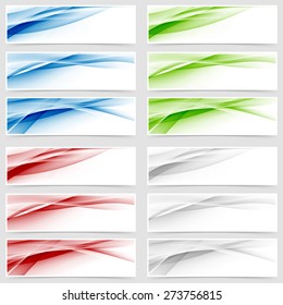 Bright colorful wave header collection. Vector illustration