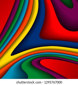 Bright colorful wavy background ,vector Illustration