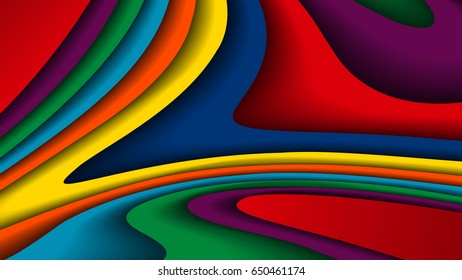 Bright colorful wavy background ,vector Illustration