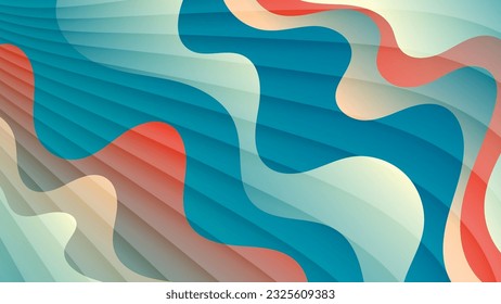 Bright colorful wavy striped abstract wallpaper. A beautiful illustration for interior decoration, corporate designs, blogs, postcards, posters and your other projects. Vector. 