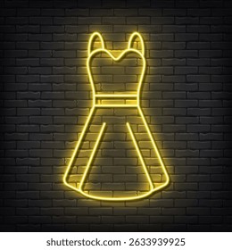 Bright colorful yellow neon dress