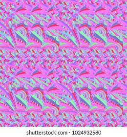 Bright colorful zentangle inspired texture, vector hand drawn abstract tribal background. Pattern for textile, wrapping, covers.