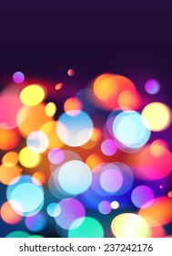Bright colors bokeh light effect vector background