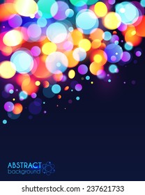 Bright colors bokeh light effect vector abstract background