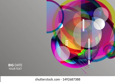 Bright colors conceptual abstraction banner white futuristic art neon universe 3d futuristic. Background modern