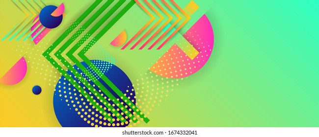 Bright colors design backgrounds template summer juicy background with geometric elements