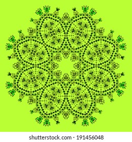 Bright colors mandala round ornament