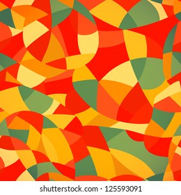 Bright colors mosaic seamless pattern, vector illustration looks like patchwork or stained-glass window.Abstract pattern with geometric motifs.