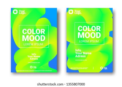 Bright colors Party poster. Magazine cover. Club night flyer. Abstract gradients waves background. - Vector
