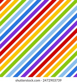Bright colors of the rainbow. Seamless digital paper texture for scrapbooking. Abstract geometric striped background.