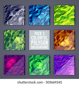 bright colors set polygonal backgrounds concept. Vector illustration design