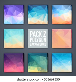 bright colors set polygonal backgrounds concept. Vector illustration design