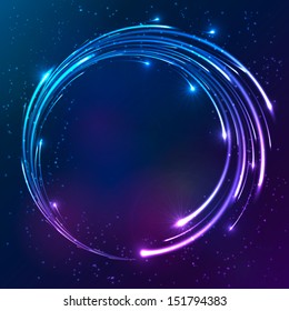 Bright colors shining neon lights vector circle background