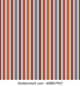Bright colors vertical stripes abstract background. Thin line wallpaper. Seamless pattern with simple classic motif. Digital paper for scrapbook, textile print, page fill. Vector illustration