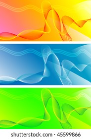 Bright colour backgrounds with waves and lines
