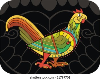 bright colour cock